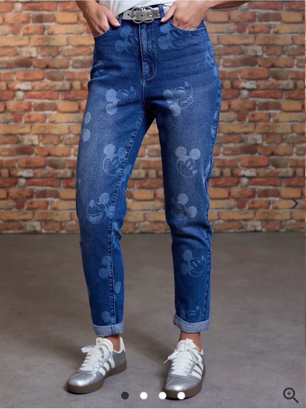 Her Universe Blue Mickey Print Mom Jeans